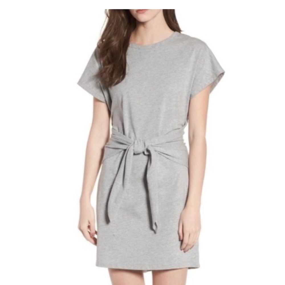 Casual Gray Tie-Waist Dress
